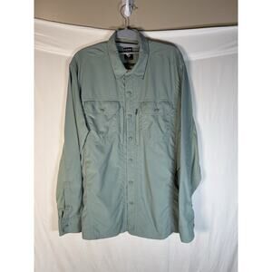 Kuhl Thrive Long Sleeve Button Shirt Men Size Large Sage Green UPF 50 Sample